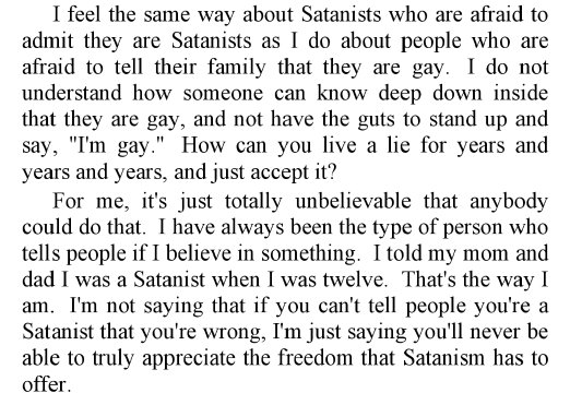 words of a dumb satanist